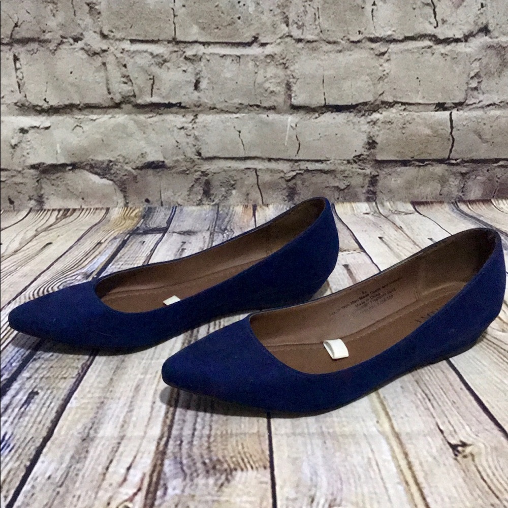 Merona Blue Suede Pointed Flats